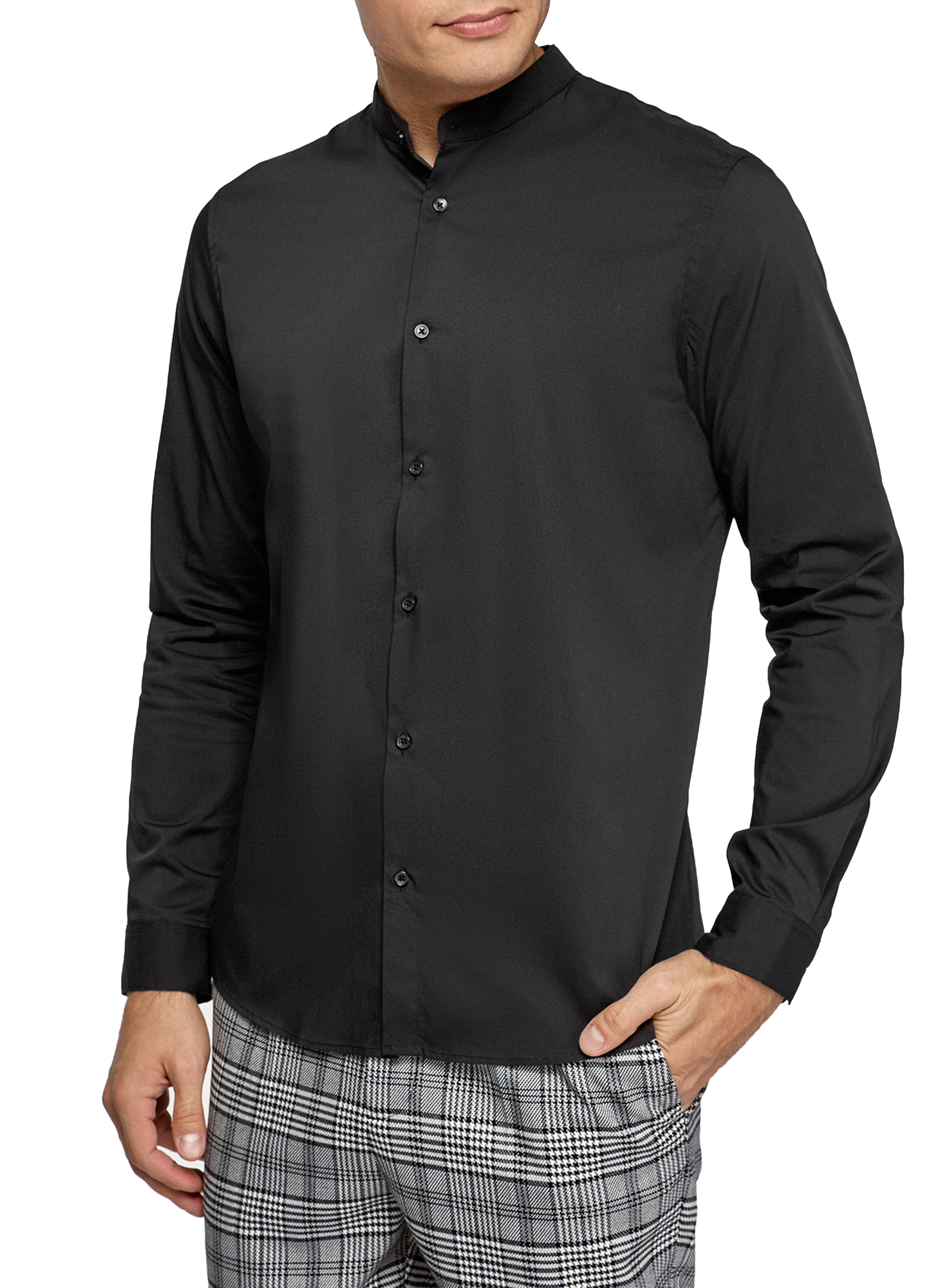 Рубашка мужская oodji 3B140004M черная L - купить в oodji, цена на Мегамаркет