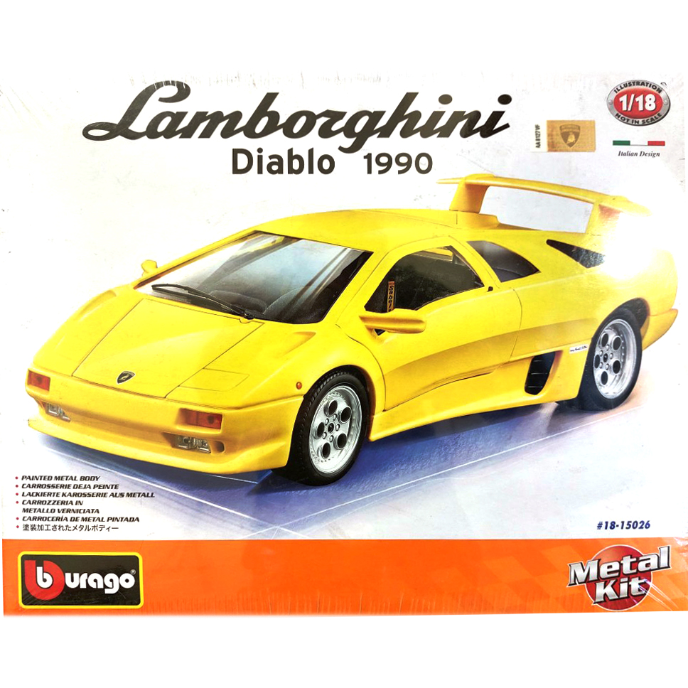 Сборная металлическая машинка BBURAGO Lamborghini Diablo, масштаб 1/18,  18-15026 – купить в Москве, цены в интернет-магазинах на Мегамаркет