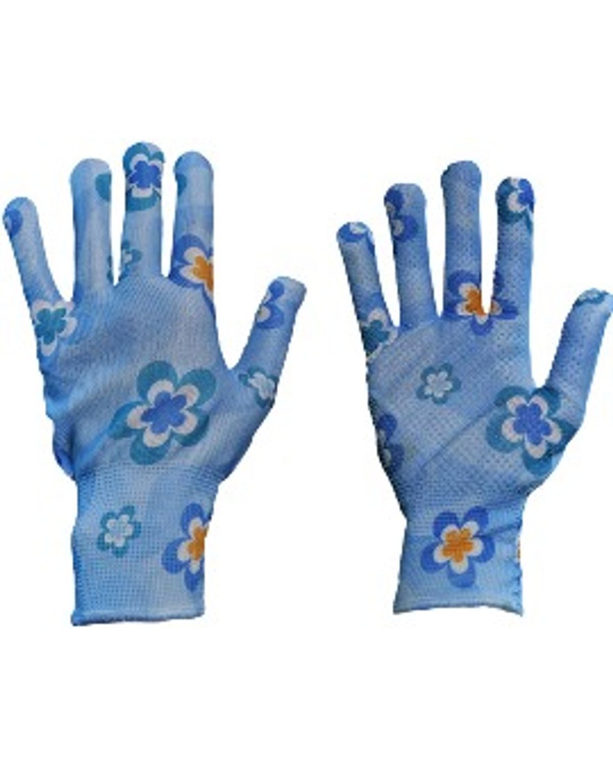 Перчатки с точечной заливкой голубые L