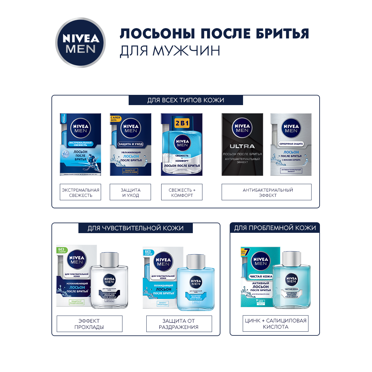 Лосьон после бритья NIVEA Серебряная защита 100мл