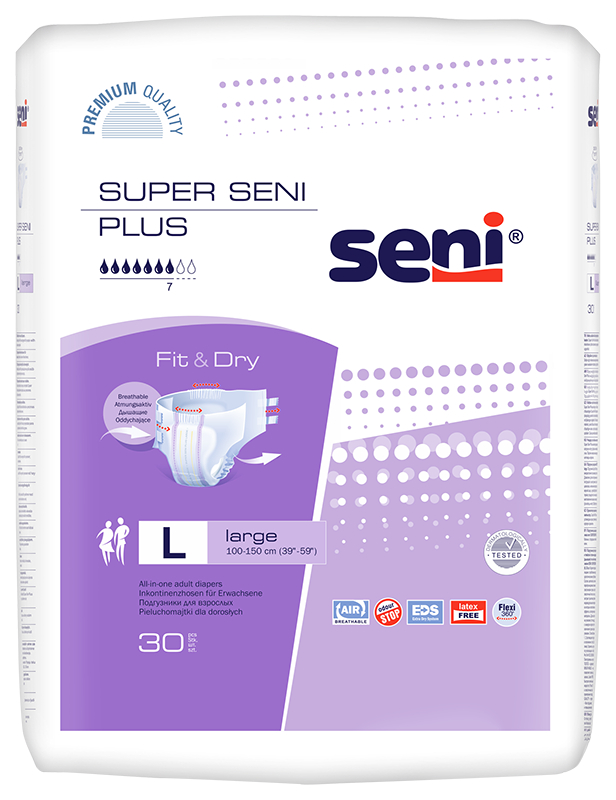 Подгузники для взрослых Super Seni plus large, 30 шт. - купить в ООО "БАСТ", цена на Мегамаркет