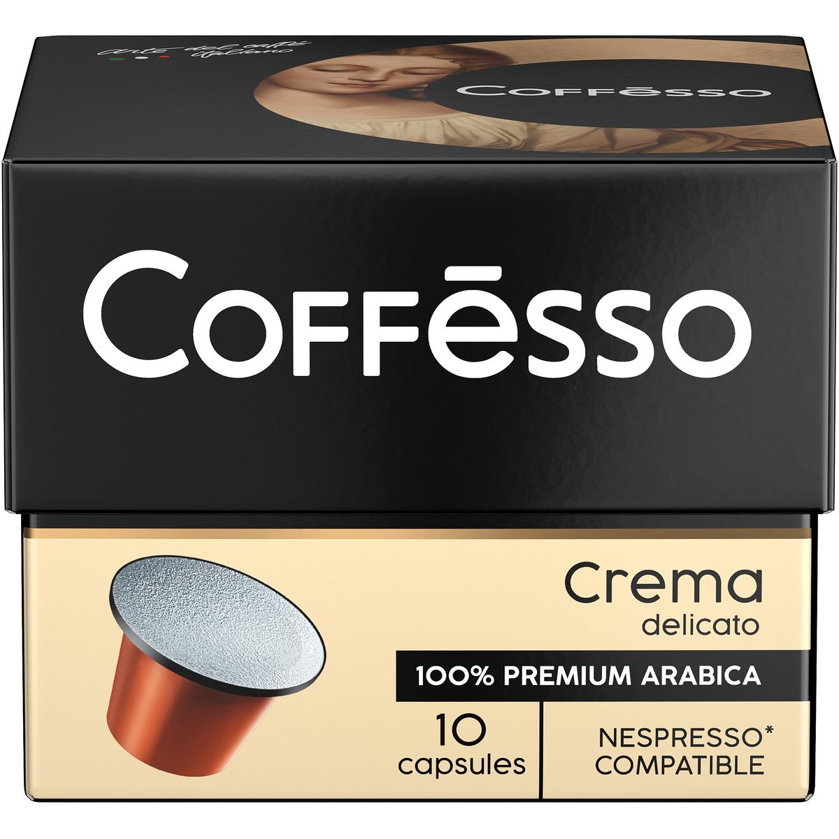 Купить кофе Coffesso Crema Delicato в капсулах 10 штук, цены на Мегамаркет | Артикул: 100023256556