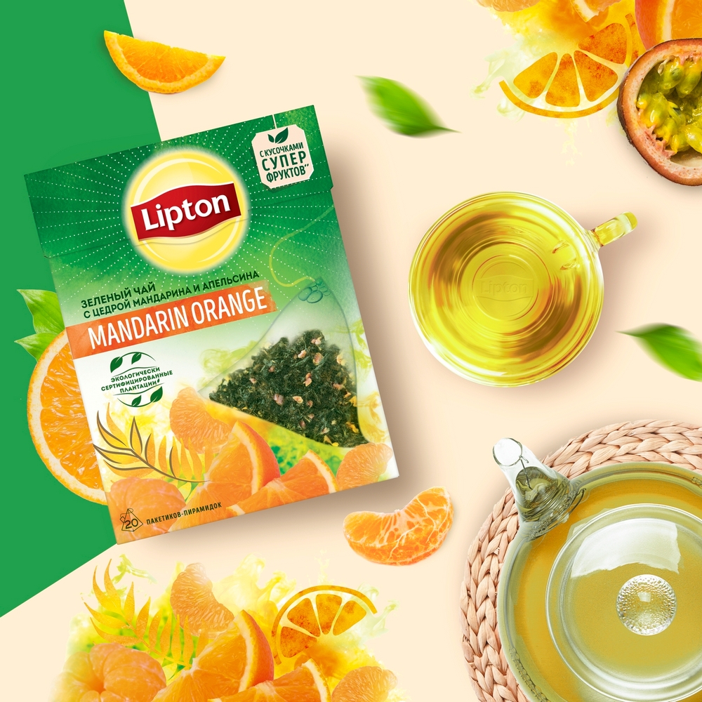 Купить чай зеленый Lipton mandarin orange 20 пакетиков, цены на Мегамаркет  | Артикул: 100023256658