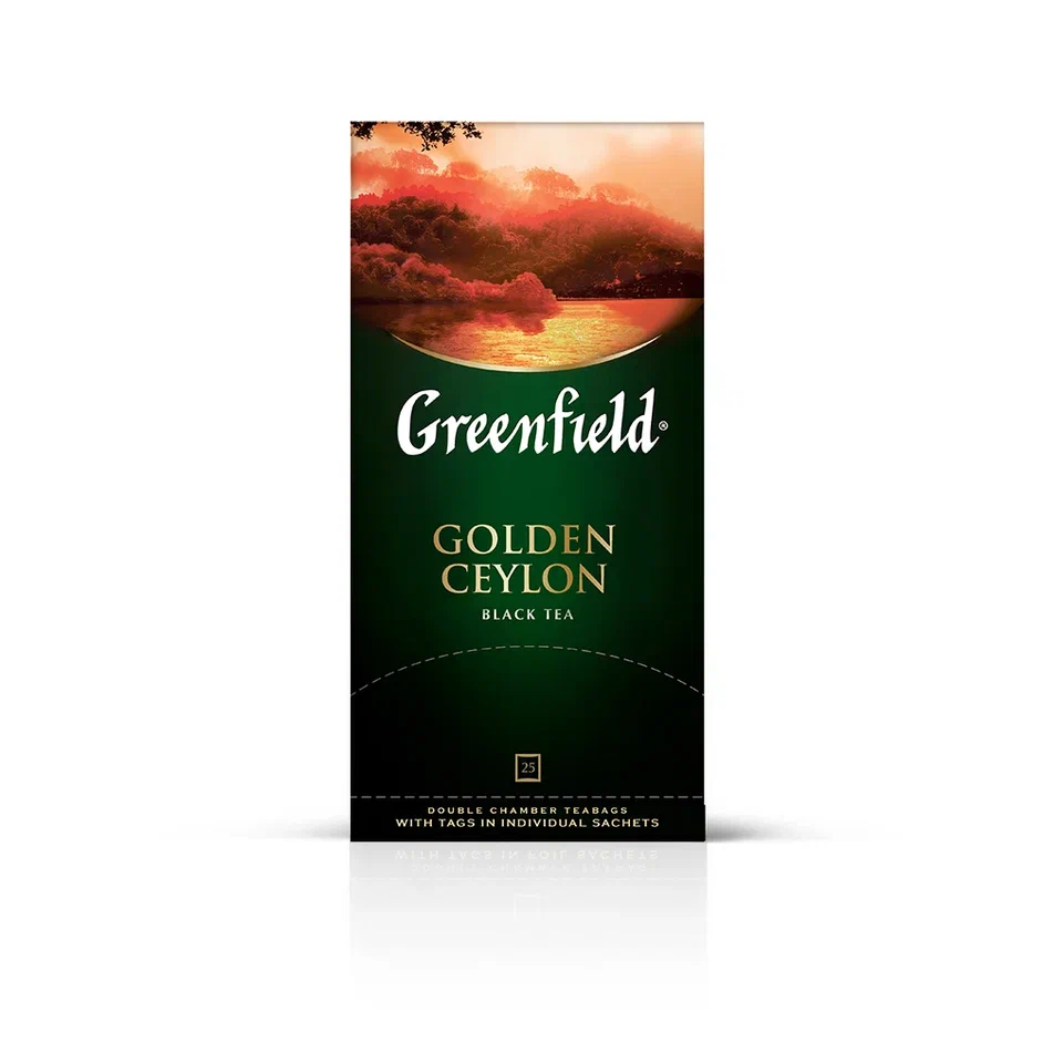 Чай чёрный Greenfield Golden Ceylon, 25 пакетиков - купить в Мегамаркет Москва Пушкино, цена на Мегамаркет