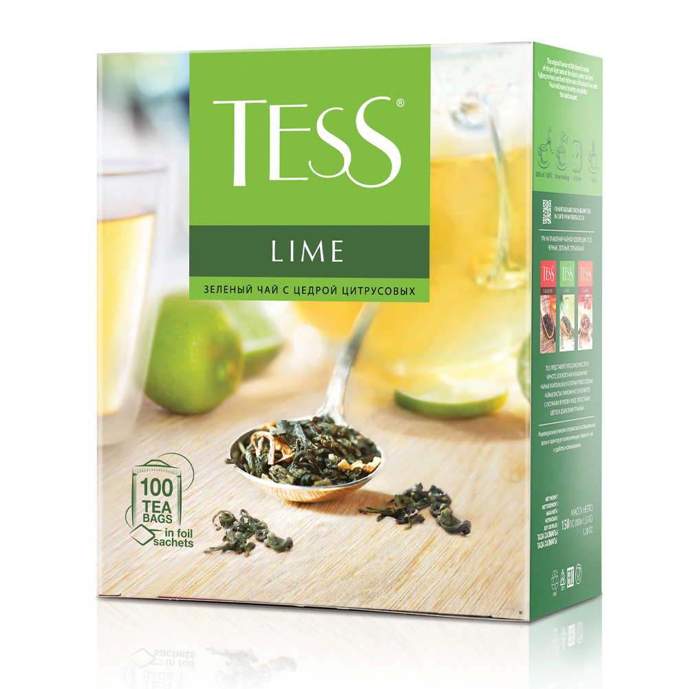 Чай зелёный Tess Lime, 100 пакетиков - отзывы покупателей на маркетплейсе  Мегамаркет | Артикул: 100023256729