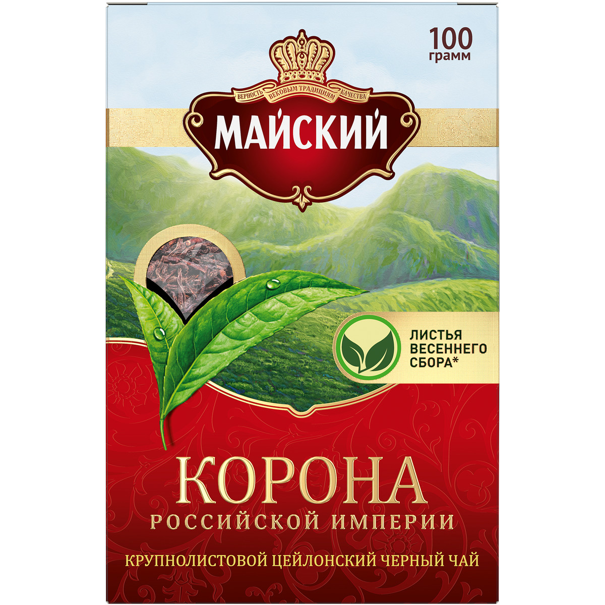 Чай черный Майский корона Российской Империи листовой 100 г