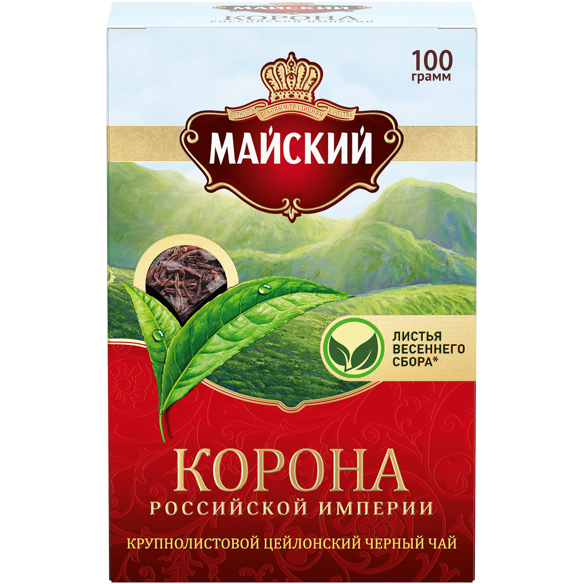 Чай черный Майский корона Российской Империи листовой 100 г