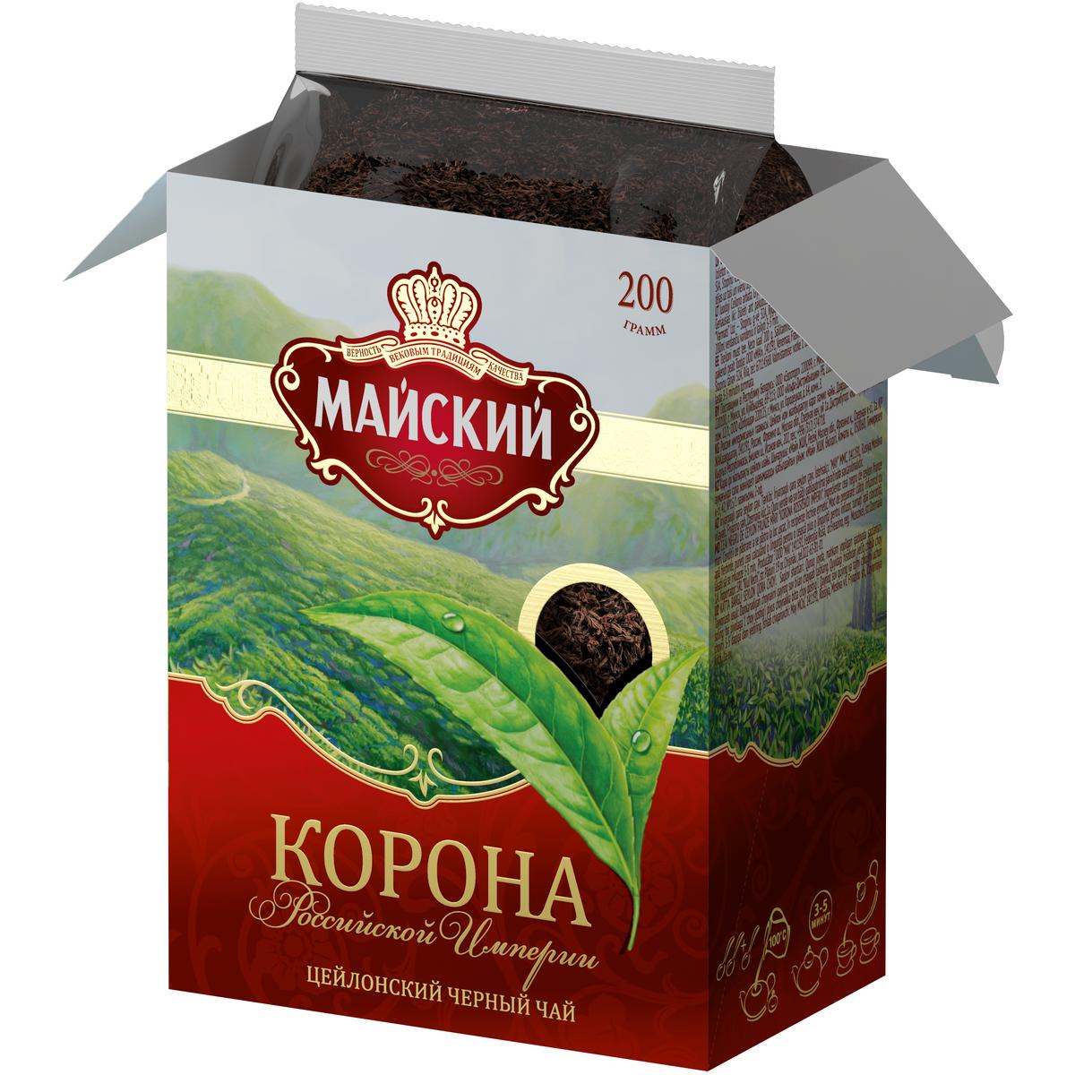 Чай чёрный МАЙСКИЙ Корона Российской Империи 200 г, крупнолистовой