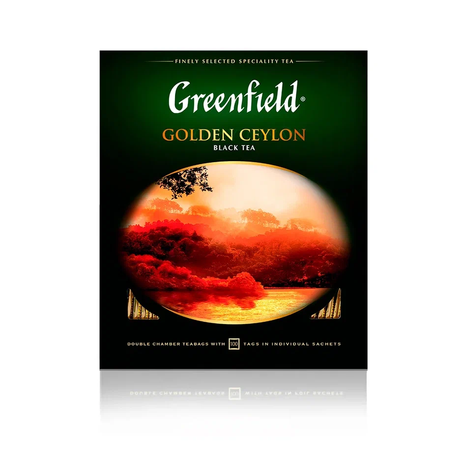 Чай чёрный Greenfield Golden Ceylon, 100 пакетиков - купить в METRO - СберМаркет, цена на Мегамаркет