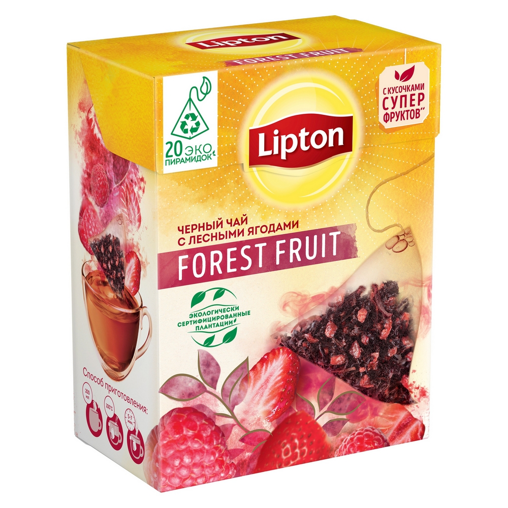 Чай черный Lipton forest fruit 20 пакетиков - отзывы покупателей на  маркетплейсе Мегамаркет | Артикул: 100023256793