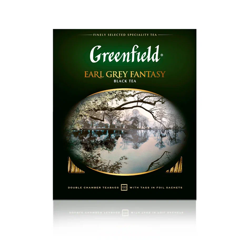 Чай чёрный Greenfield Earl Grey Fantasy, 100 пакетиков - купить в Мегамаркет Екб, цена на Мегамаркет