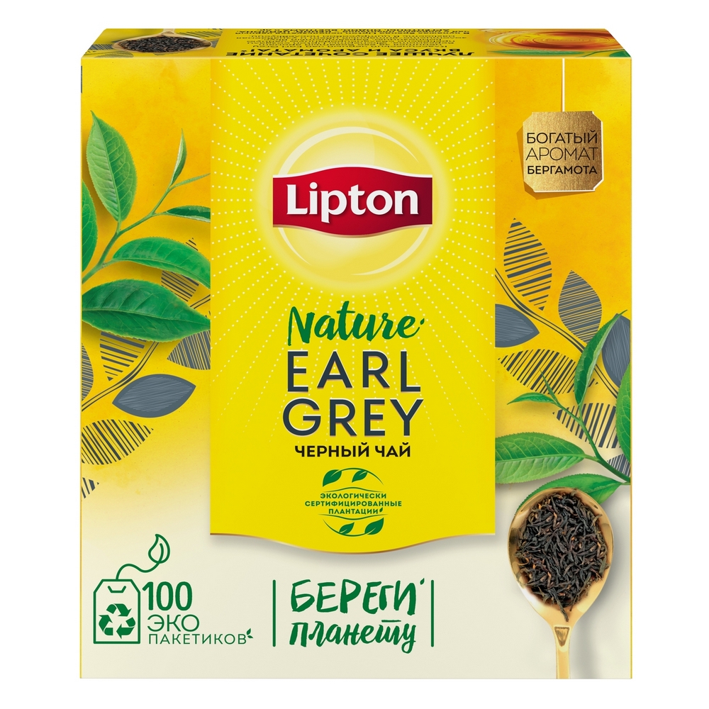 Купить чай черный Lipton earl grey 100 пакетиков, цены на Мегамаркет | Артикул: 100023256812