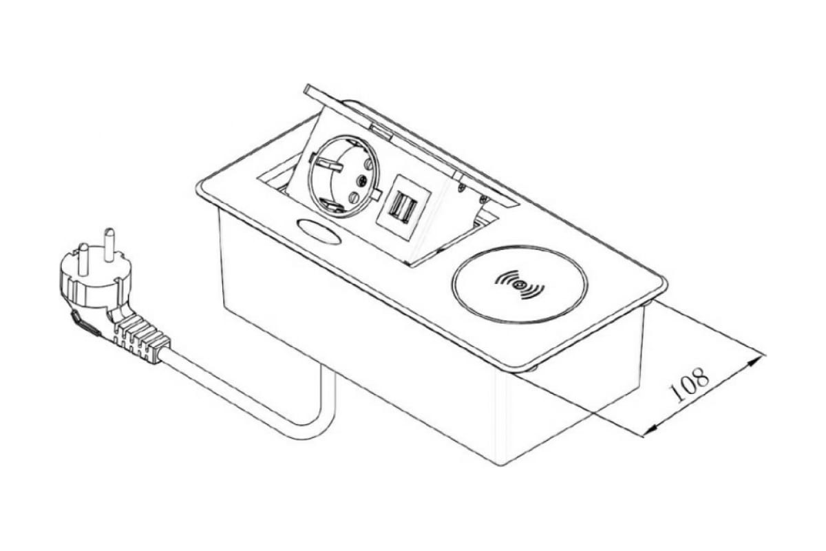 Как подключить встроенную розетку в столешницу