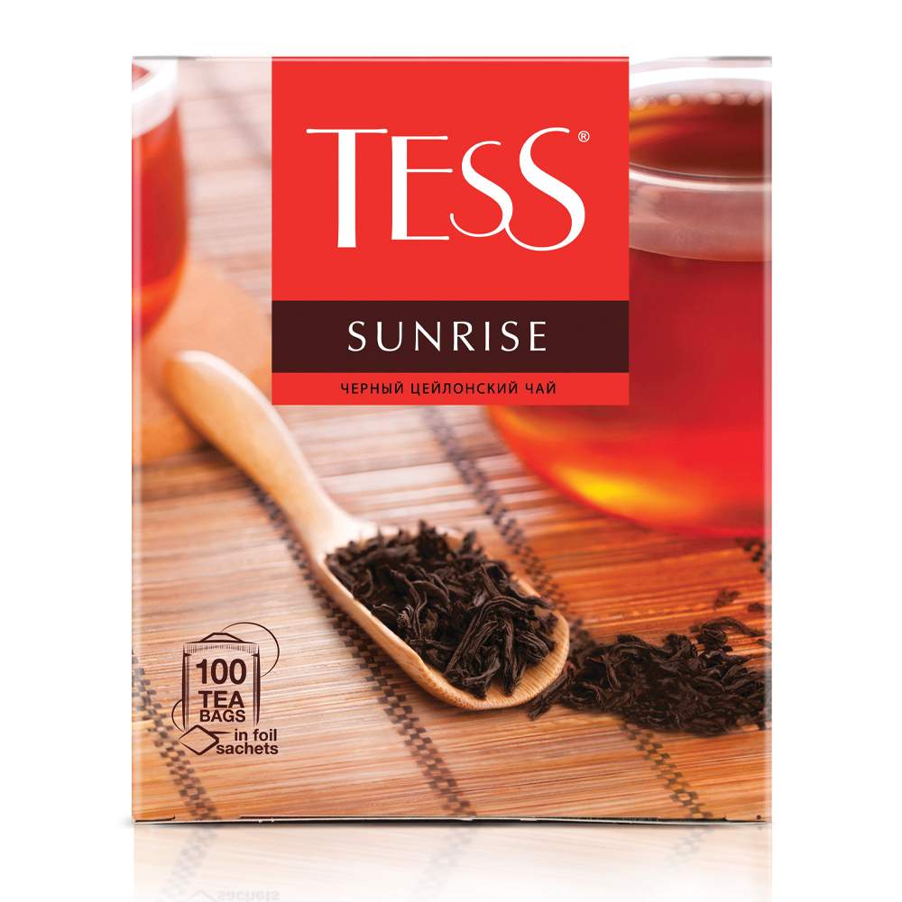 Купить чай чёрный Tess Sunrise, 100 пакетиков, цены на Мегамаркет | Артикул: 100023256941