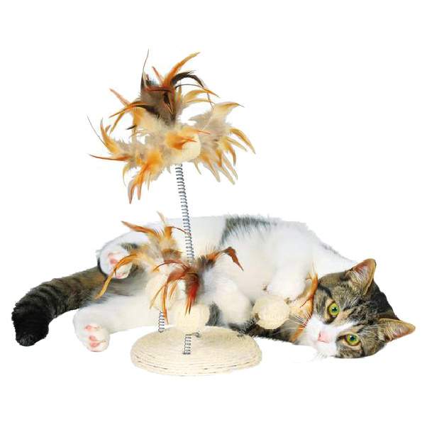 Дразнилка для кошек TRIXIE Set of Luffa Toys перья, сизаль, бежевый, 15 см