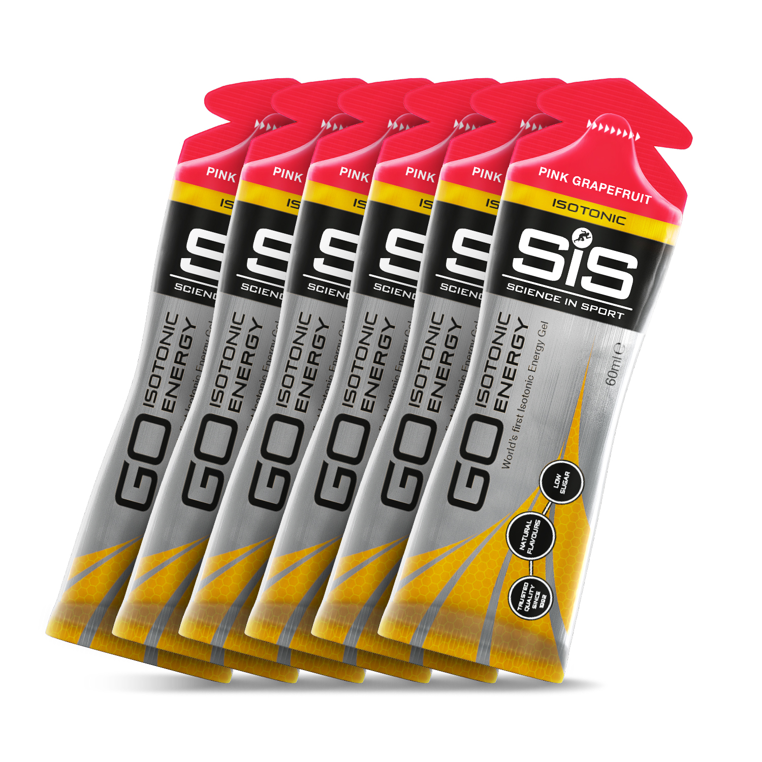 Гель изотонический углеводный,SiS GO Isotonic Energy Gels, 6х60мл., вкус Розовый грейпфрут - купить в Москве, цены на Мегамаркет | 600016790154