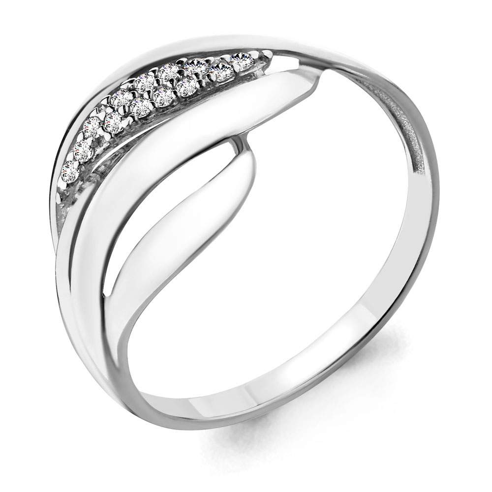 Кольцо из серебра с фианитом р. 20,5 Aquamarine 64988А_925_р