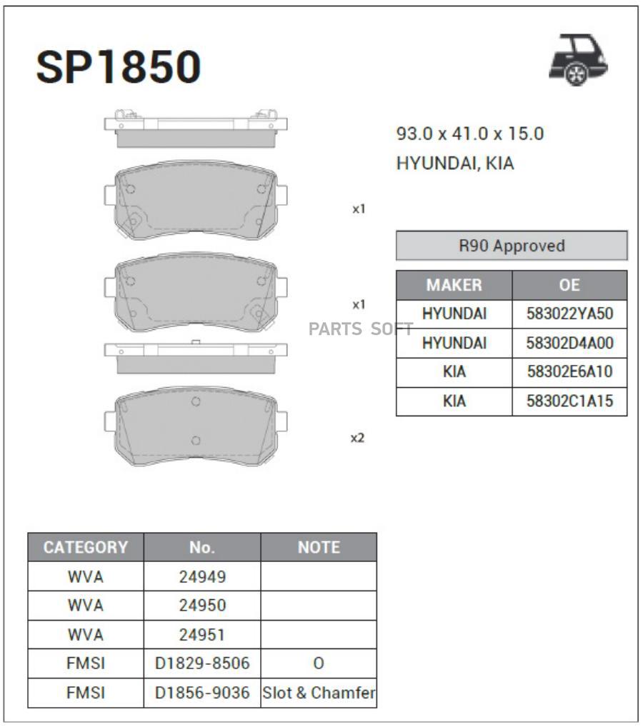 Колодки Задние Kia Ceed 07-12 Sp1850 Sangsin brake арт. SP1850 - купить в Москве, цены на Мегамаркет | 100040459945