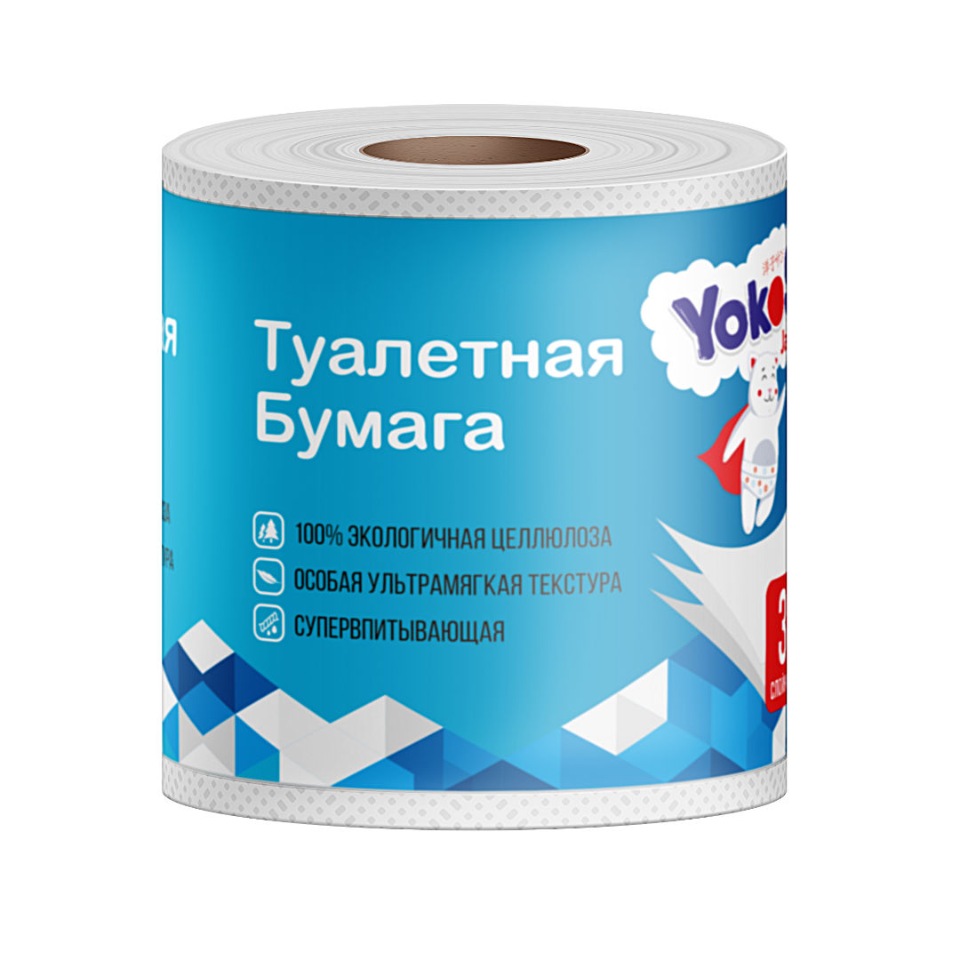 Туалетная бумага YokoSun, трехслойная 40 м 10 шт