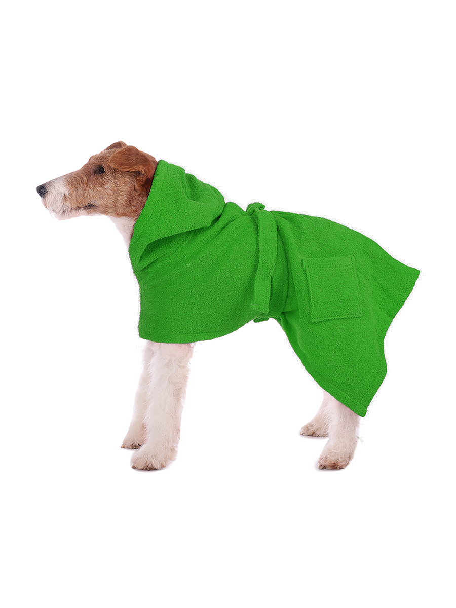 Халат для собак Монморанси, унисекс, зеленый, XS, длина спины 35 см