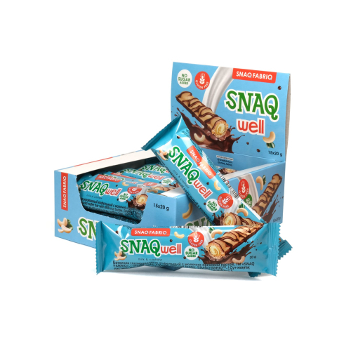 Купить вафельный батончик SNAQ FABRIQ Snaq Well, Молочно-ореховый, 15шт по 20г, цены на Мегамаркет | Артикул: 600009918557