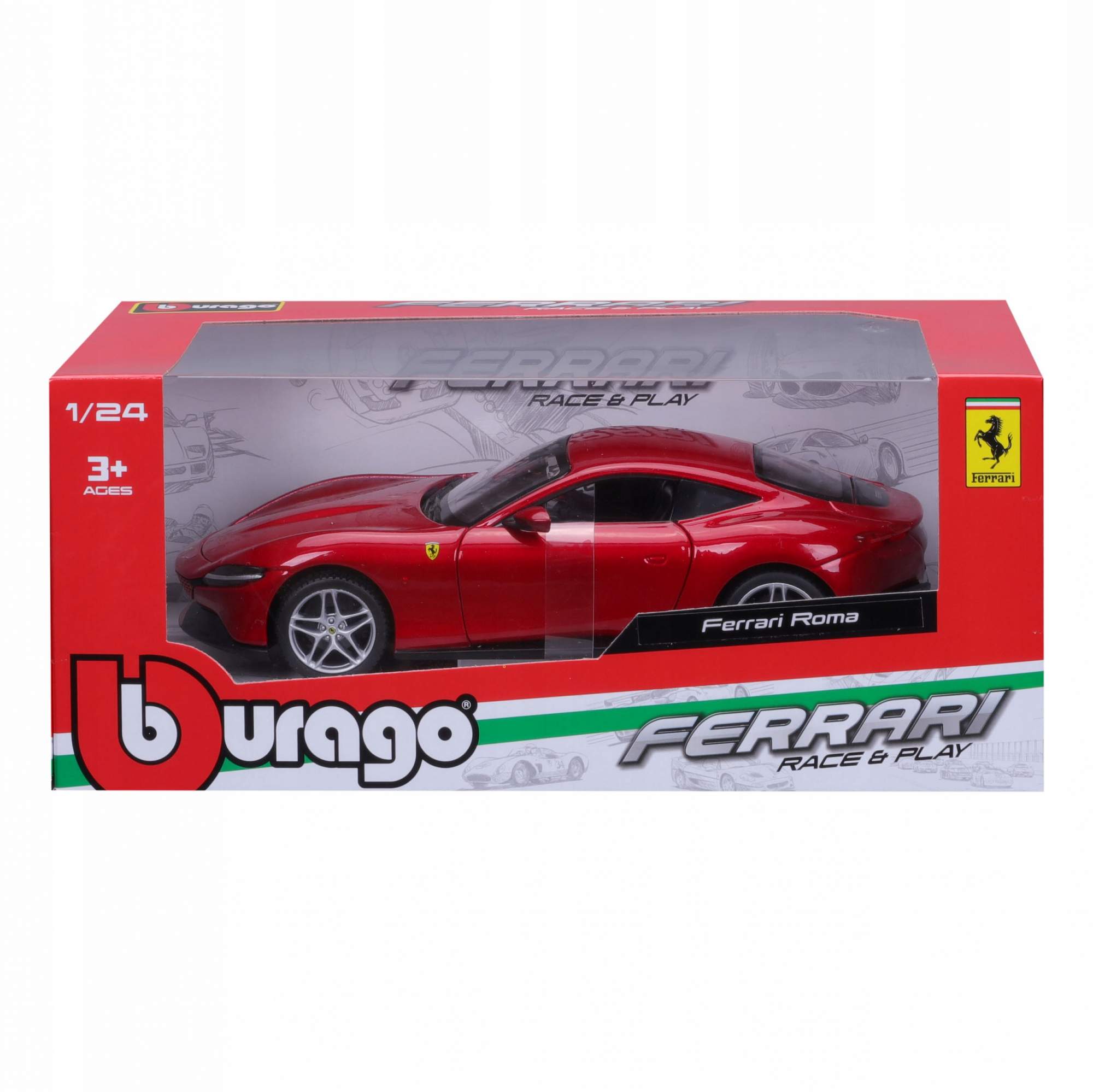 Купить машинка Bburago металлическая Ferrari Roma, 1:24, красная 18-26029,  цены на Мегамаркет