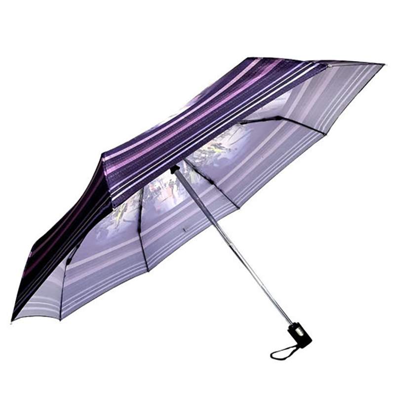 Зонт женский Diniya UM0015 летняя прогулка фиолетовый