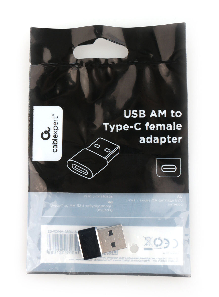 Переходник Cablexpert USB Type-C-USB A вилка-розетка м (A-USB2-AMCF-02_),  купить в Москве, цены в интернет-магазинах на Мегамаркет