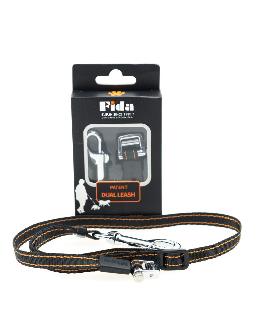 Ремень-насадка на рулетку для собак Fida Dual leash со шнуром для второй собаки, белый