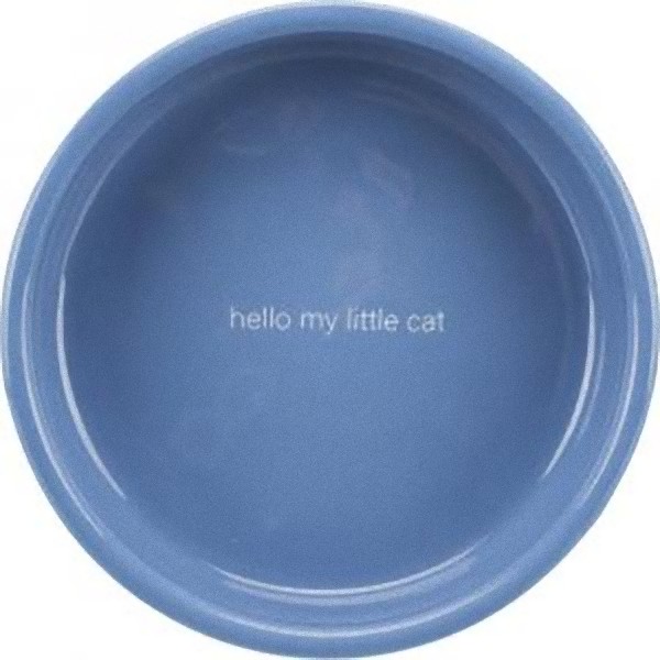 Одинарная миска для кошек TRIXIE, керамика, белый, голубой, 0.3 л