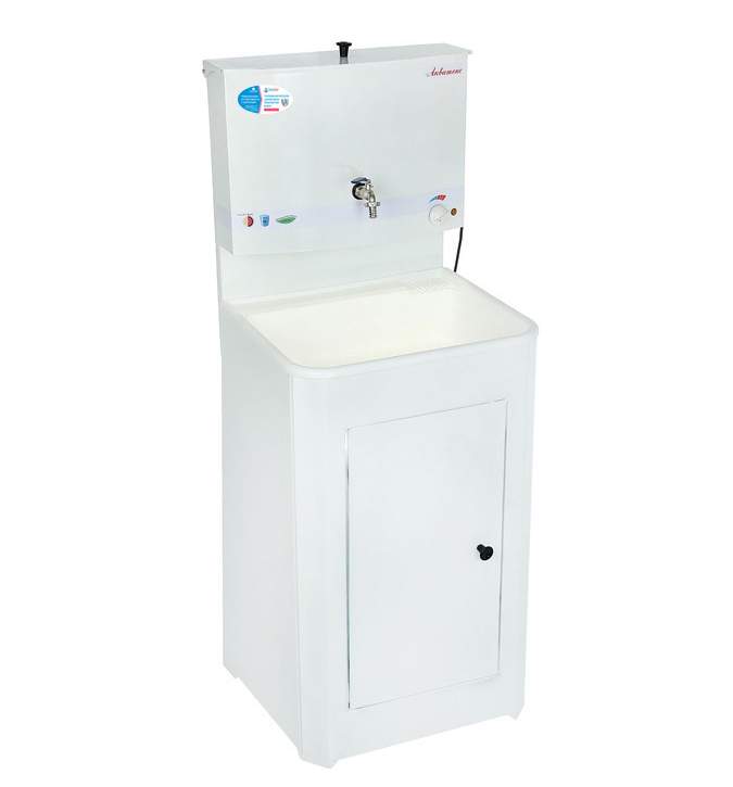 Умывальник дачный наливной Акватекс с подогревом (ЭВН), тумба белая ...