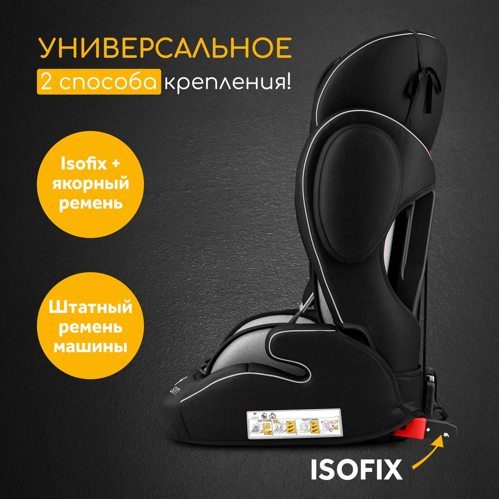 Автокресло Osann FLUX ISOFIX Grey Melange, с isofix 9 мес. - 12 лет, от 9  до 36 кг – купить в Москве, цены в интернет-магазинах на Мегамаркет