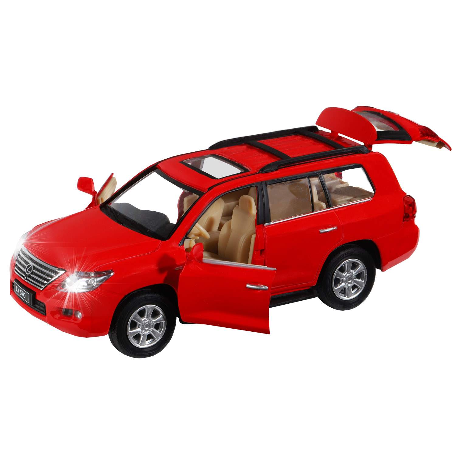 Машинка инерционная Автопанорама М1:32, Lexus LX570 красный, JB1251390
