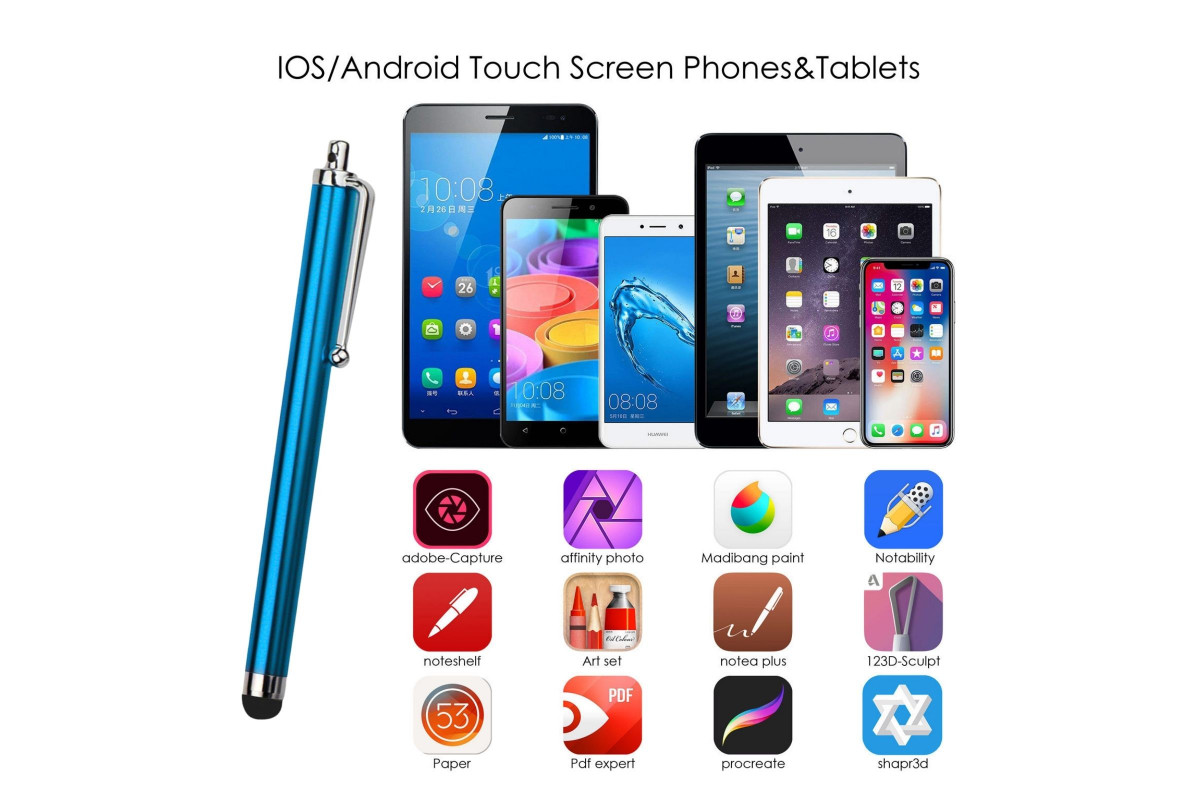 Универсальный стилус Mobicent для рисования, для смартфона, планшета, голубой