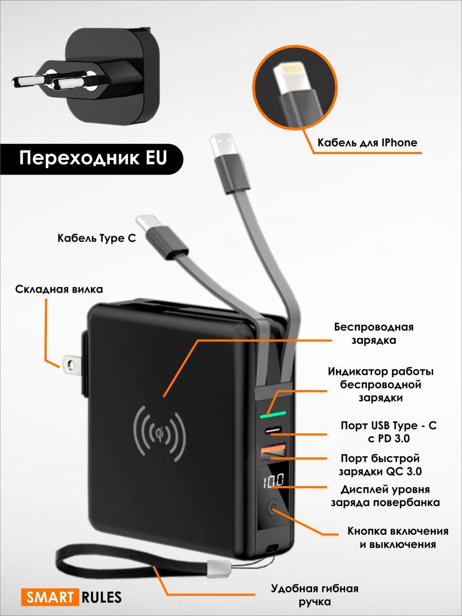 Беспроводное зарядное устройство Smartmug , 20 W черный  (BlackPowerBank100002) – купить в Москве, цены в интернет-магазинах на  Мегамаркет