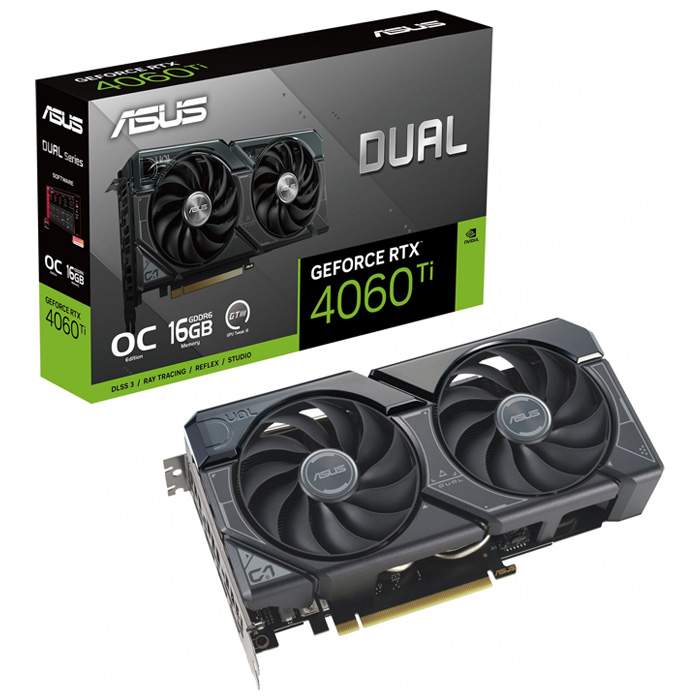 Видеокарта ASUS PCIE16 RTX4060 Ti 16GB 128 GDDR6 DUAL-RTX4060TI-O16G, купить в Москве, цены в интернет-магазинах на Мегамаркет