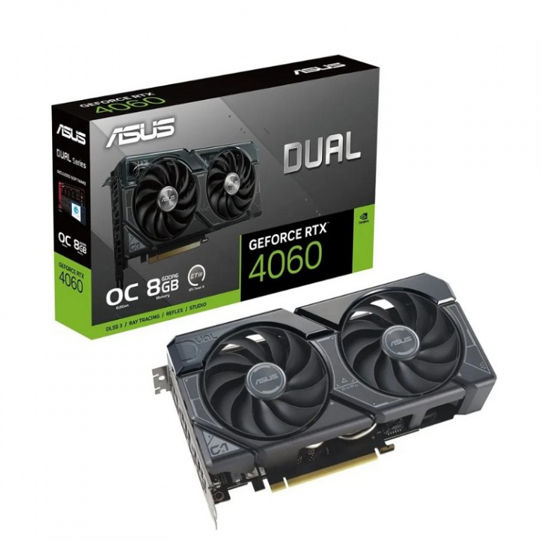 Видеокарта Asus PCI-E 4.0 GeForce RTX 4060 8192Mb 128 GDDR6 DUAL-RTX4060-O8G - купить в M5.Store, цена на Мегамаркет