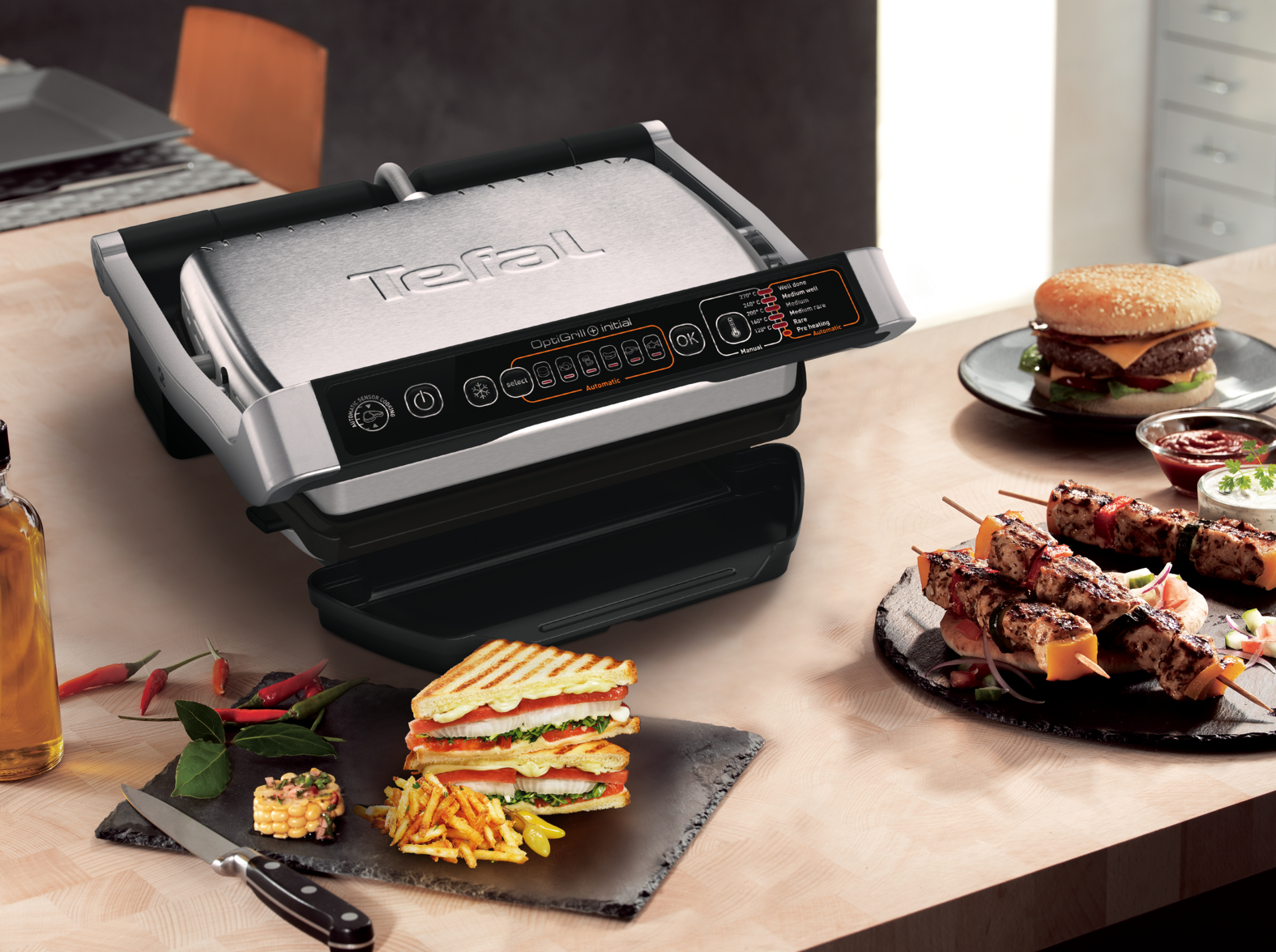 Электрогриль Tefal Optigrill Initial GC706D34 - отзывы покупателей на  маркетплейсе Мегамаркет | Артикул: 100023592852