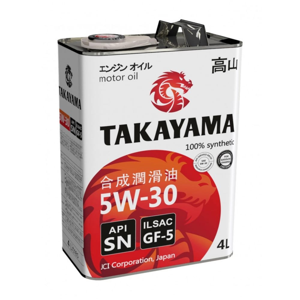 Моторное масло TAKAYAMA синтетическое SAE 5W30 ILSAC GF 5 API SN 4л - купить в Мегамаркет МСК Подольск, цена на Мегамаркет
