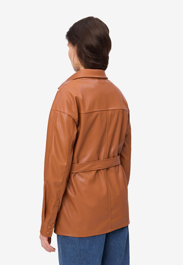 Рубашка женская Modis M221W00321 коричневая S