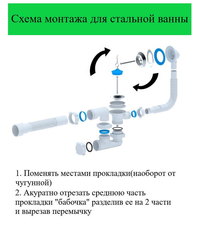 Сифон для мойки C0115 АНИ 1 1/2