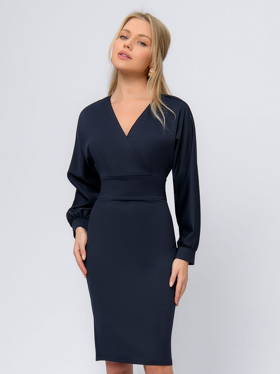 Платье женское 1001dress 0102781 синее 44 - купить в Москве, цены на Мегамаркет