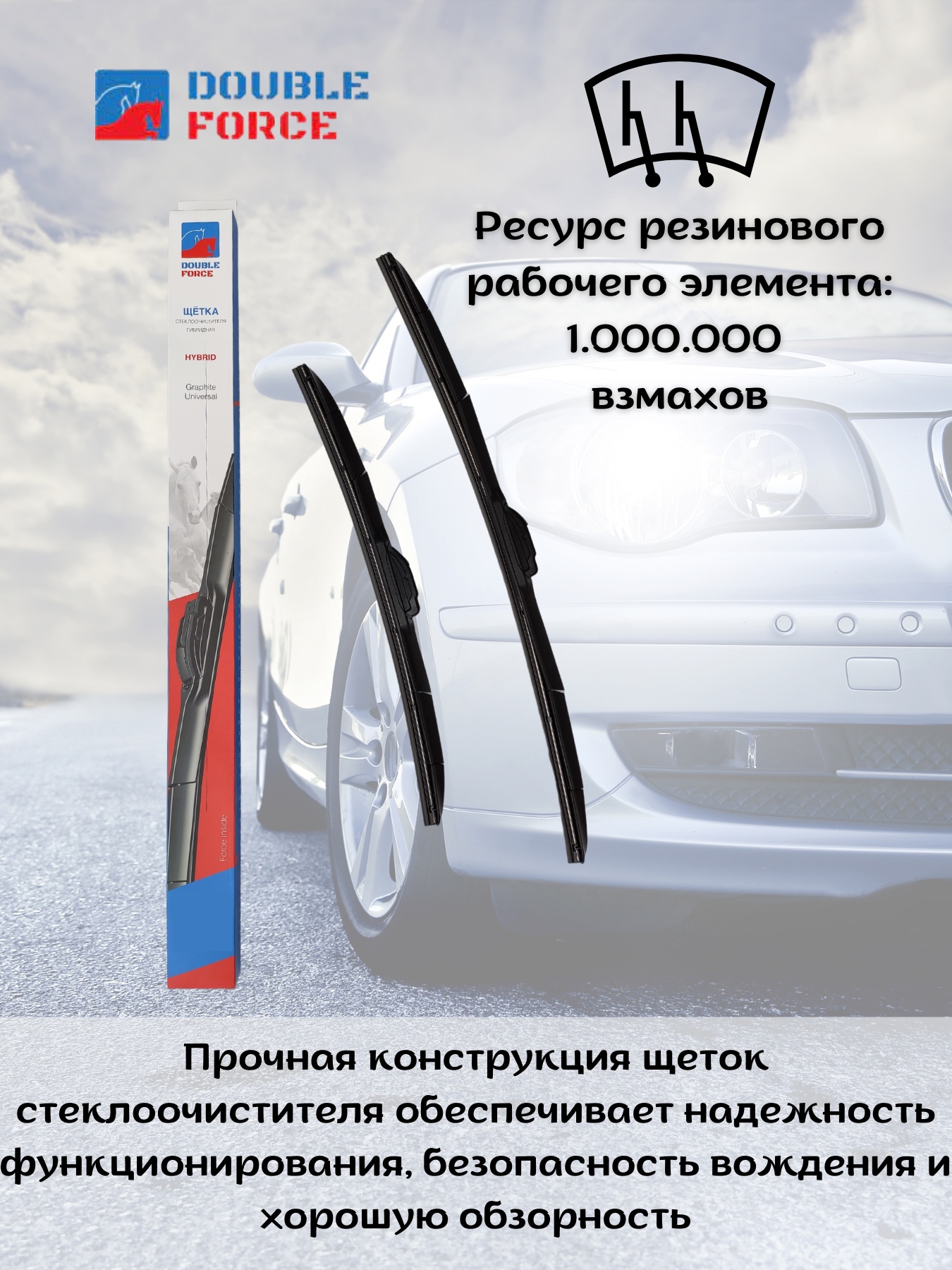 Щетки с/о гибридные DOUBLE FORCE Renault Scenic II 2003 - 2006 (к-т 650/550  мм.) - купить в Москве, цены на Мегамаркет | 600008575294