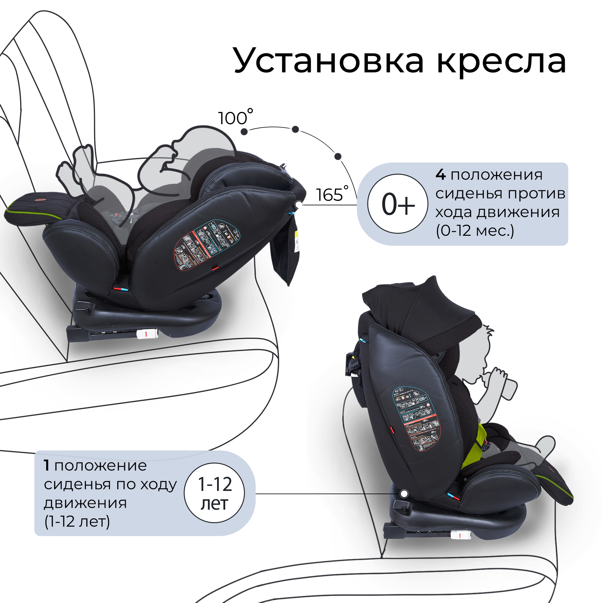 Купить автокресло поворотное группа 0123 (0-36) Sweet Baby Suburban 360  Isofix Black/Green, цены на Мегамаркет | Артикул: 600013344710