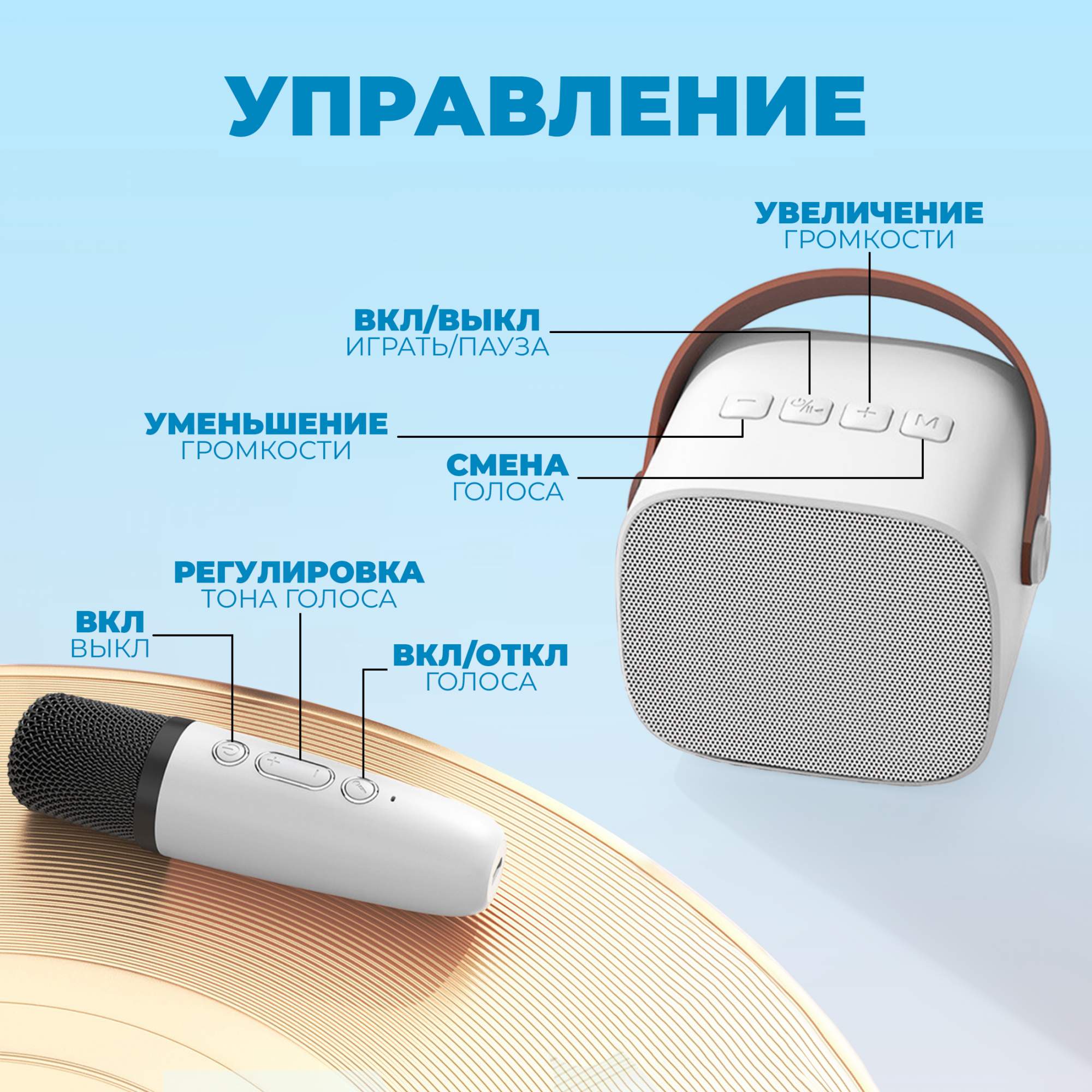 Караоке колонка с микрофоном, беспроводная портативная колонка и караоке  микрофон, детский - отзывы покупателей на маркетплейсе Мегамаркет |  Артикул: 600009596845