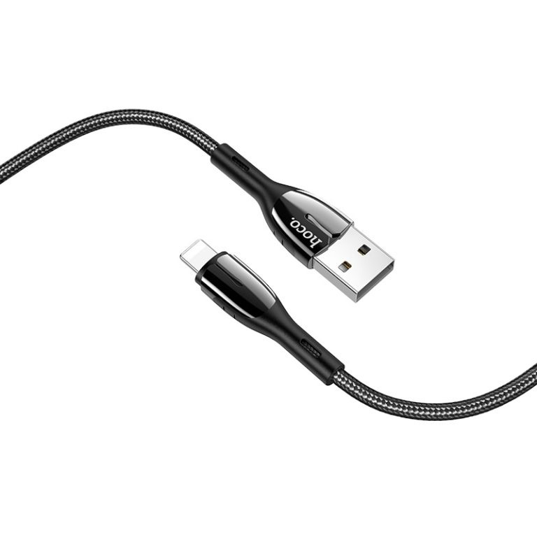 Кабель USB 2.0 A (m) - Lightning (m) 1.2м Hoco U89 Smart Indicator - Черный