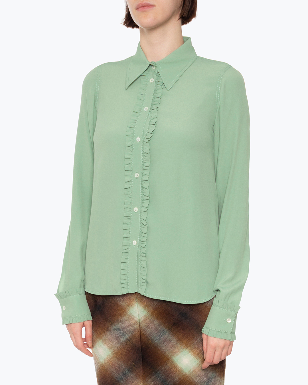 Блуза женская № 21 N2SG011 зеленая 44 IT