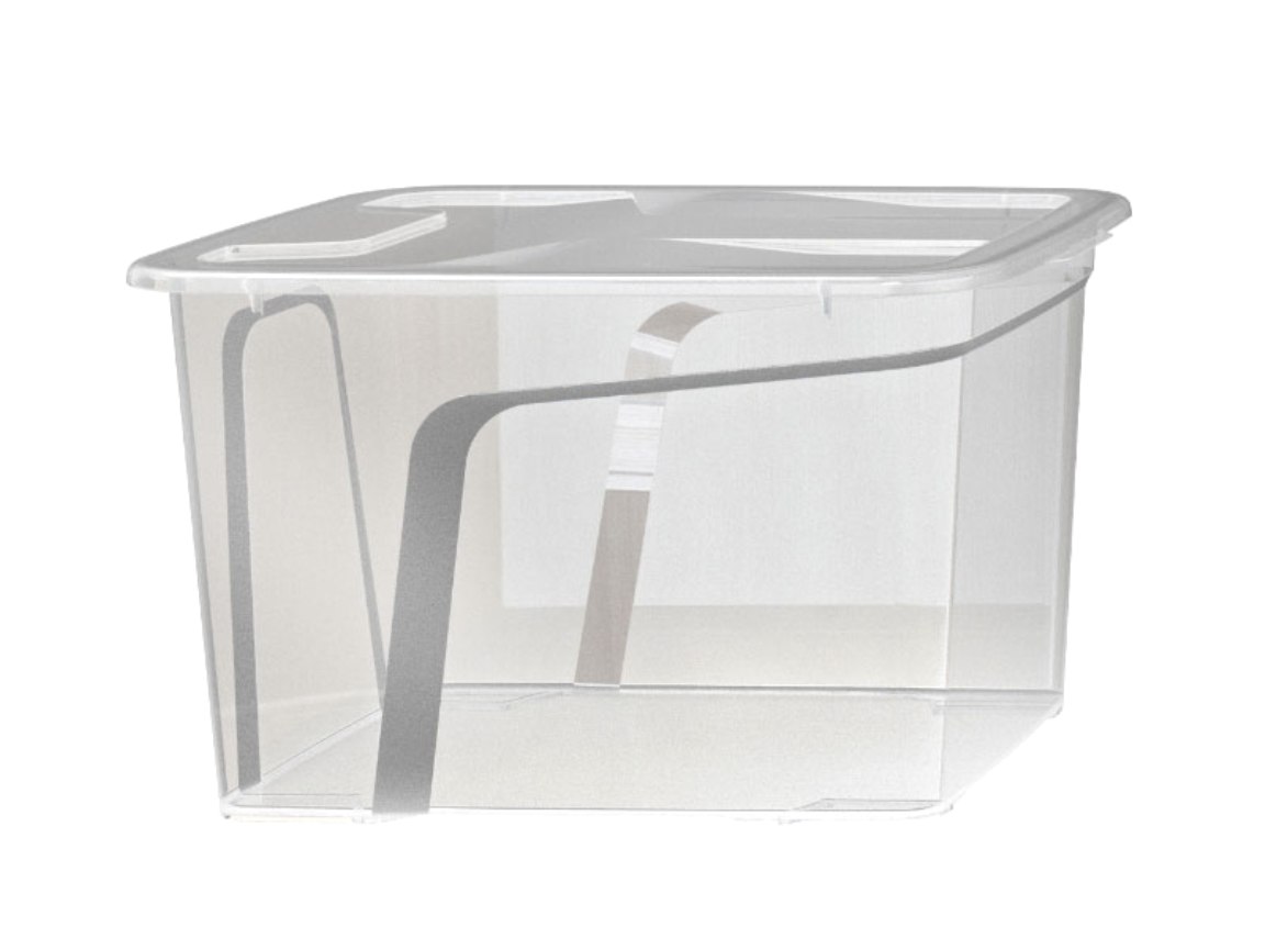 Коробка для хранения с крышкой 50л прозрачная