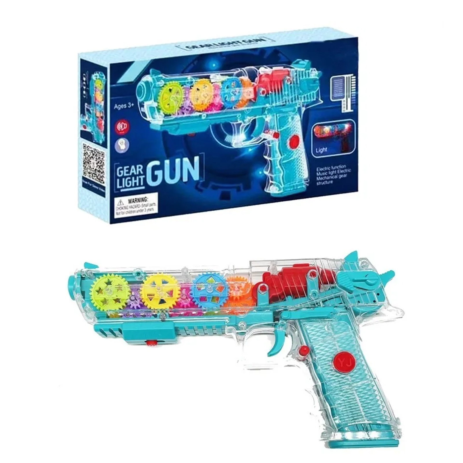 Купить пистолет игрушечный Market toys lab Gear Light Gun с шестерёнками  голубой, цены на Мегамаркет | Артикул: 600007473587