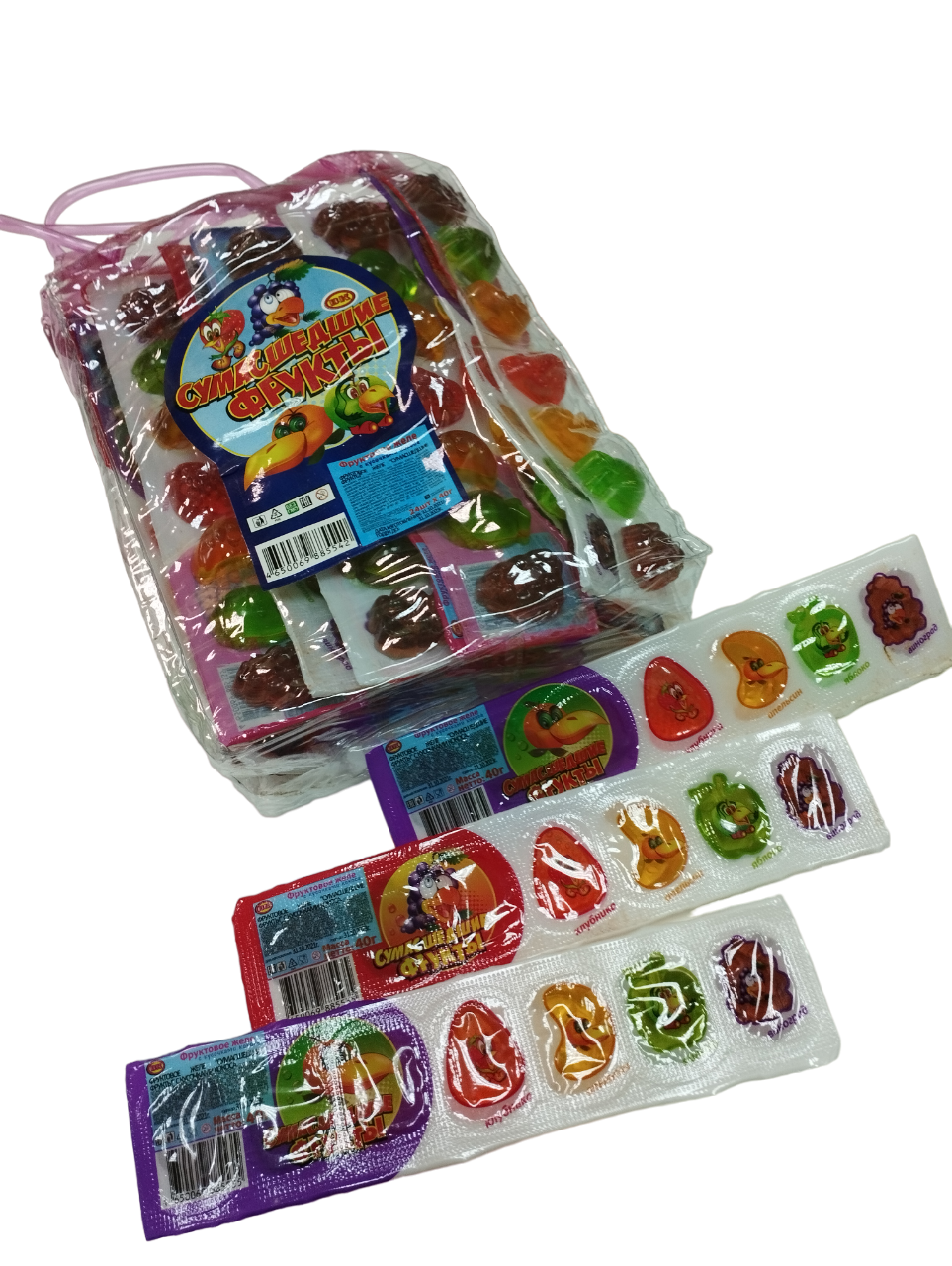Купить десерт ВК желейный Сумасшедшие фрукты ассорти в сумочке, 168 шт ...